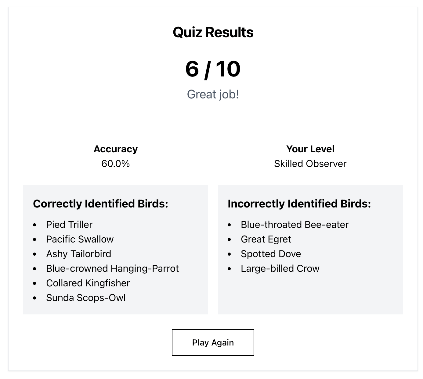 Learning Singapore’s Birds by Ear: A Look at the SingBirds Call Quiz screenshot 3