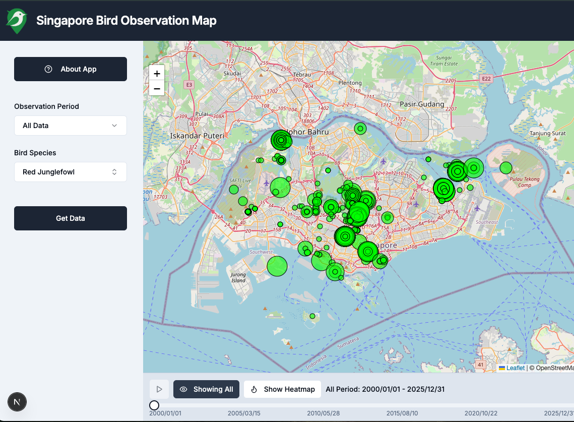 Mapping Singapore's Avian Life: Inside the Singapore Bird Observation Map screenshot 1