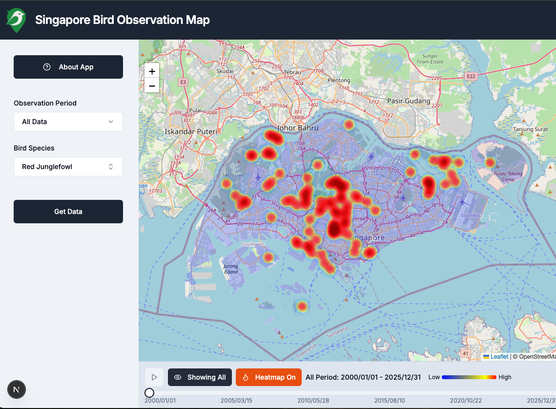 Mapping Singapore's Avian Life: Inside the Singapore Bird Observation Map screenshot 2